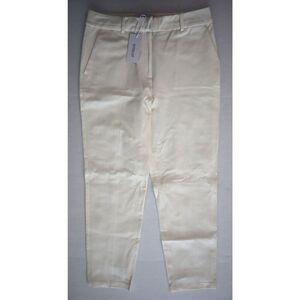 Derek Lam 10 Crosby Women Sz 8 Soft White Bronte Flat Front Cigarette Pants
